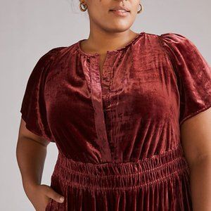 Anthropologie Somerset Maximum Velvet-Sheen Maxi Dress - M